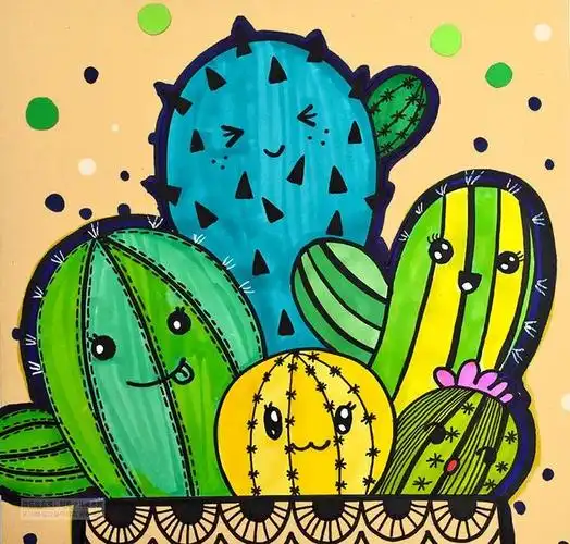 线条画图片大全装饰画 儿童线条创意画