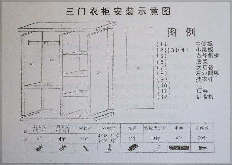 606直通三门衣柜安装详解