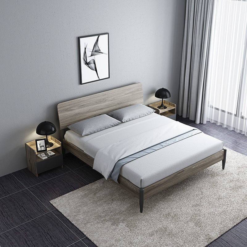 现代简约床北欧风实木排骨架18米床架