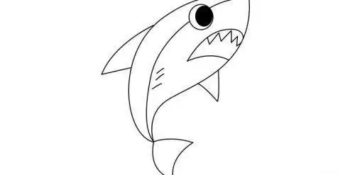 凶猛霸气鲨鱼简笔画怎么画可爱带颜色鲨鱼简笔画图片大全
