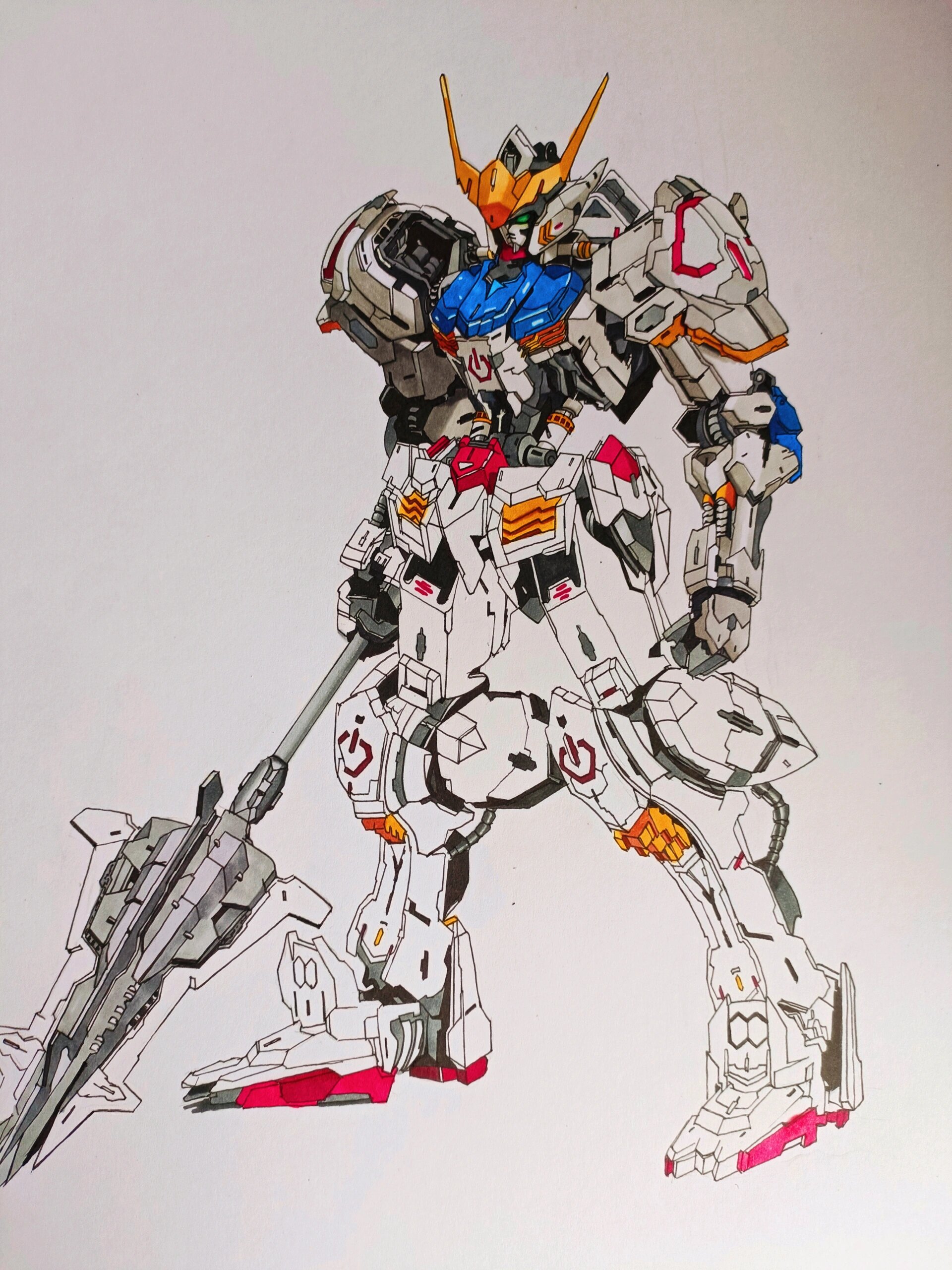 手绘高达巴巴托斯,应你们要求的来了.