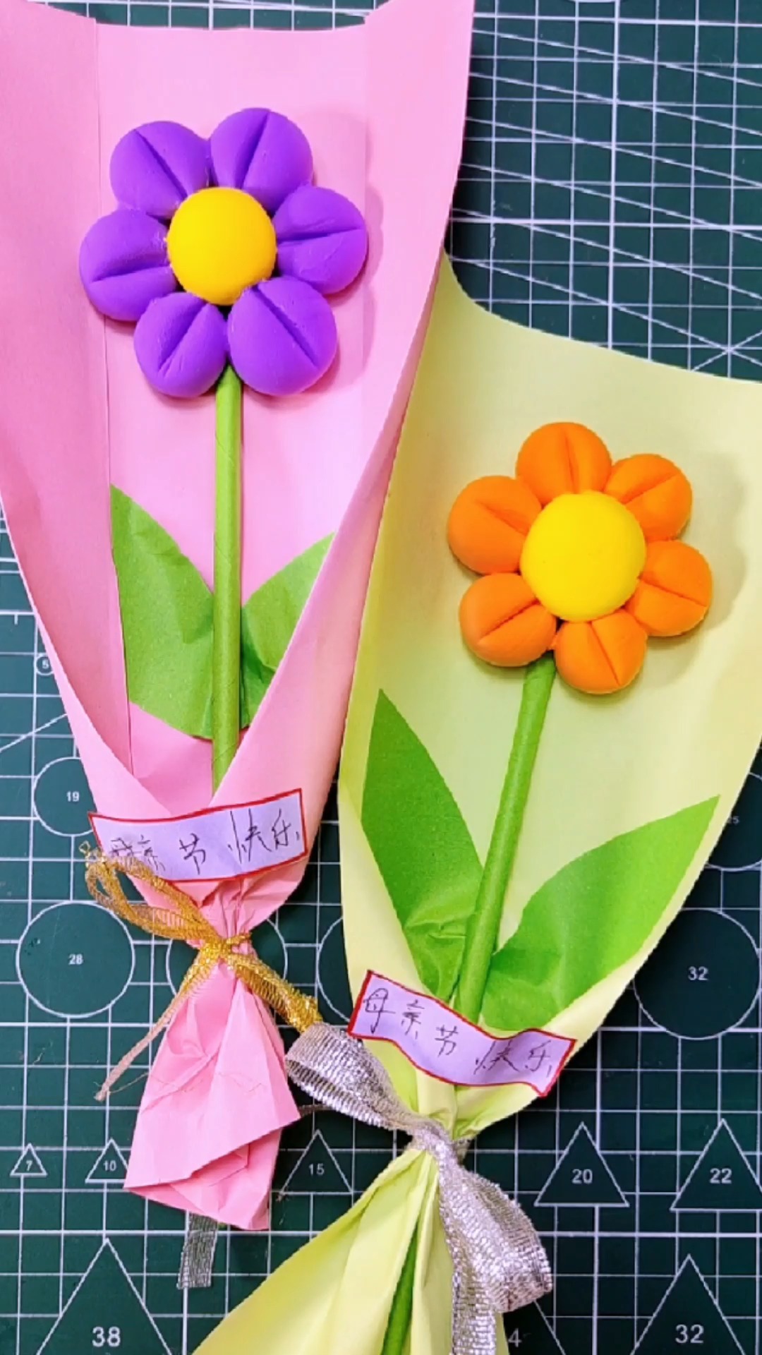 趣味小手工 用黏土做一束花 送给辛苦的妈妈