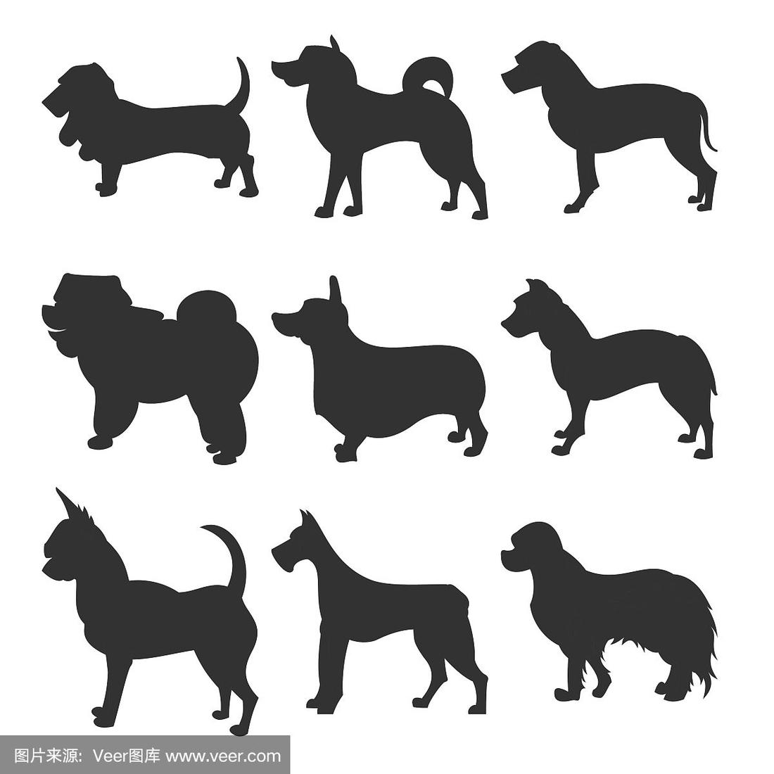 狗剪影.eps 8矢量,分组便于编辑.没有