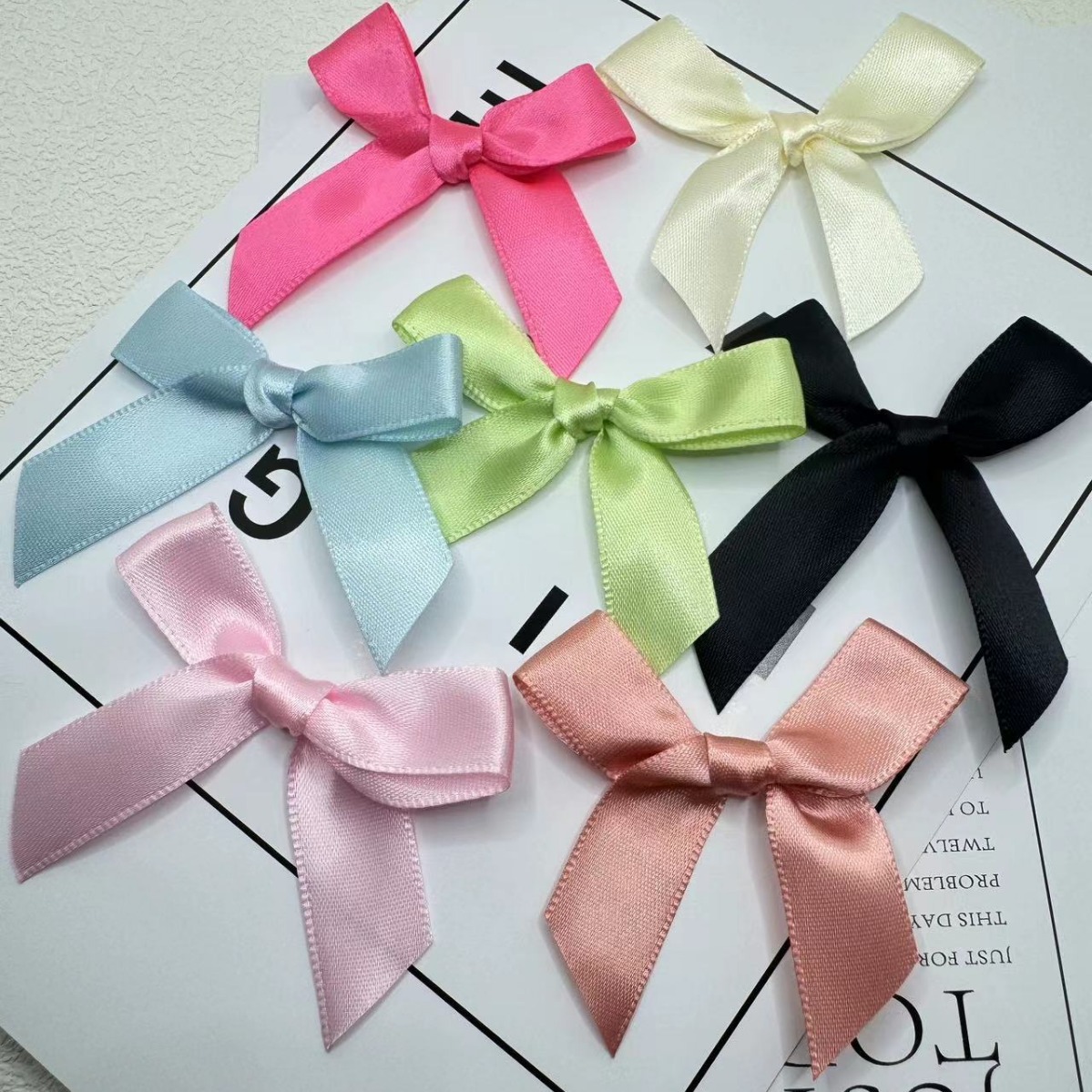 现货5分手打结蝴蝶结丝带纸品包装配件婴儿童玩具礼品饰品蝴蝶结