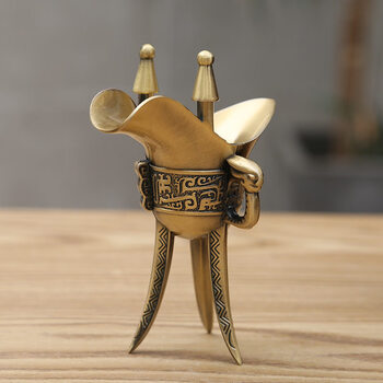 古代酒樽 杯仿古青铜古代爵杯可饮用青铜酒爵中式复