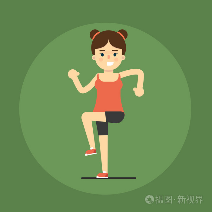 微笑健身女孩做运动