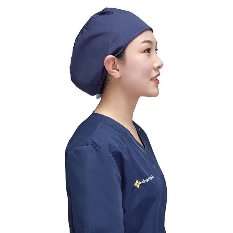 贝佳淑新品室护士帽花帽纯色护士子松紧带调节扣薄款透气吸汗油烟男女
