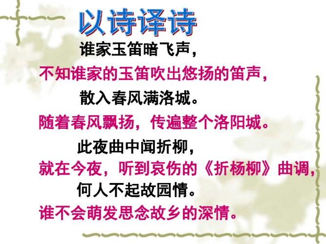 春夜洛城闻笛课件