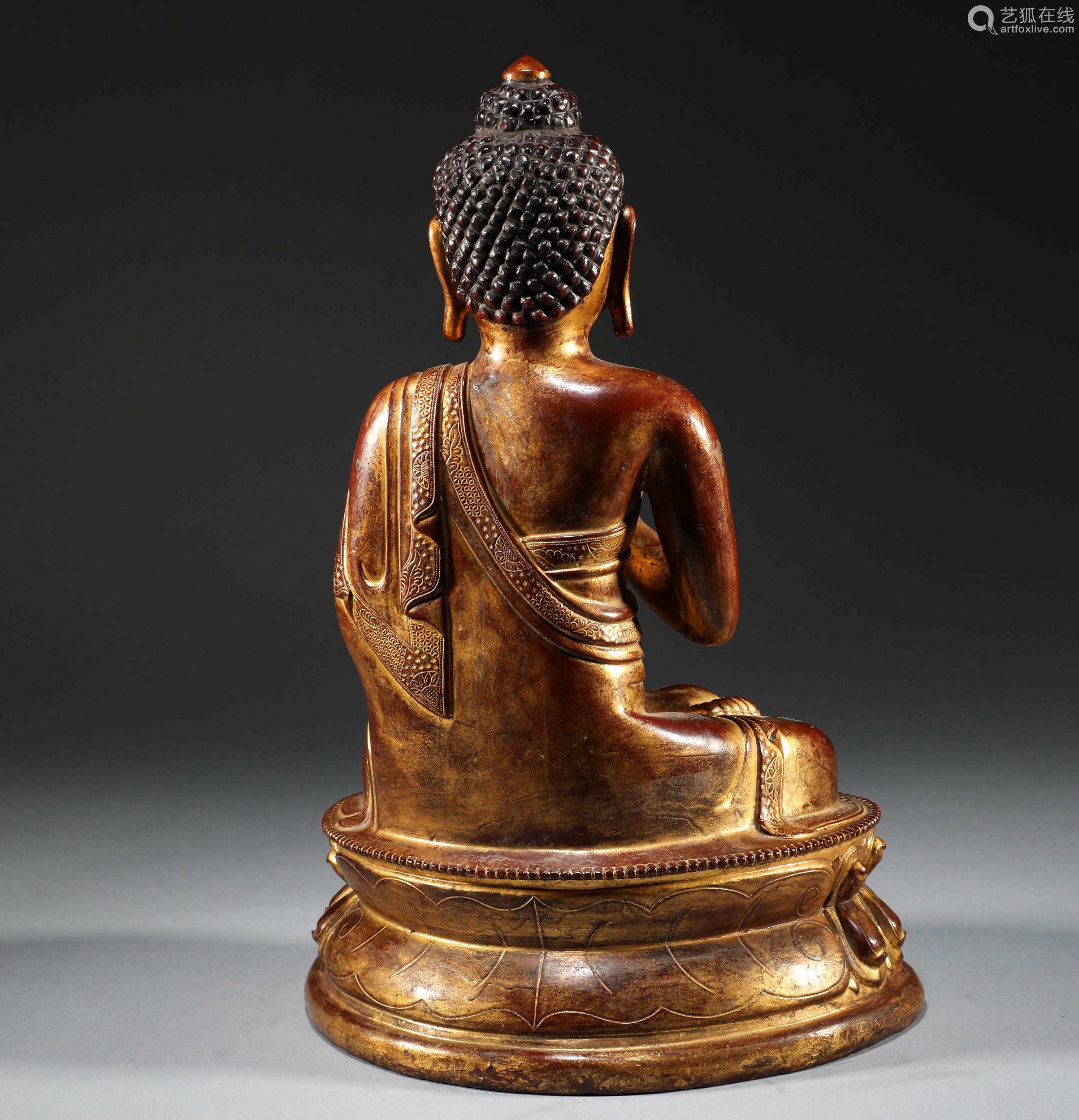 明代铜鎏金释迦摩尼佛造像