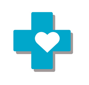 心在十字医疗医院图标矢量照片