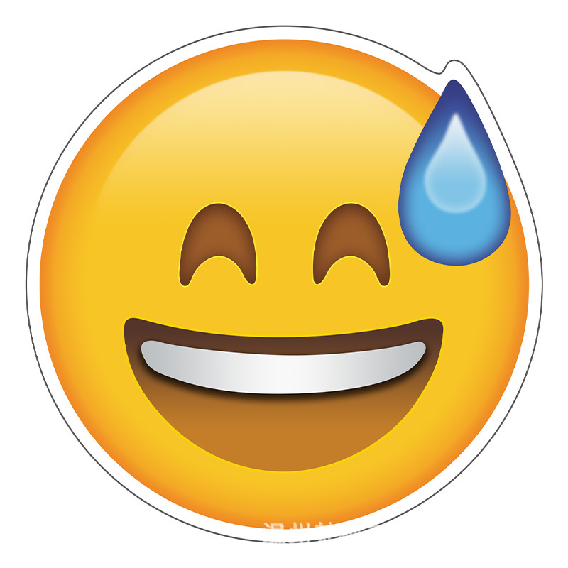 流汗黄豆贴纸防水emoji无语可爱卡通手机信纸卡片装饰帖纸表情包