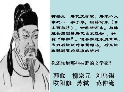 韩愈 柳宗元 刘禹锡 欧阳修 苏轼 范仲淹