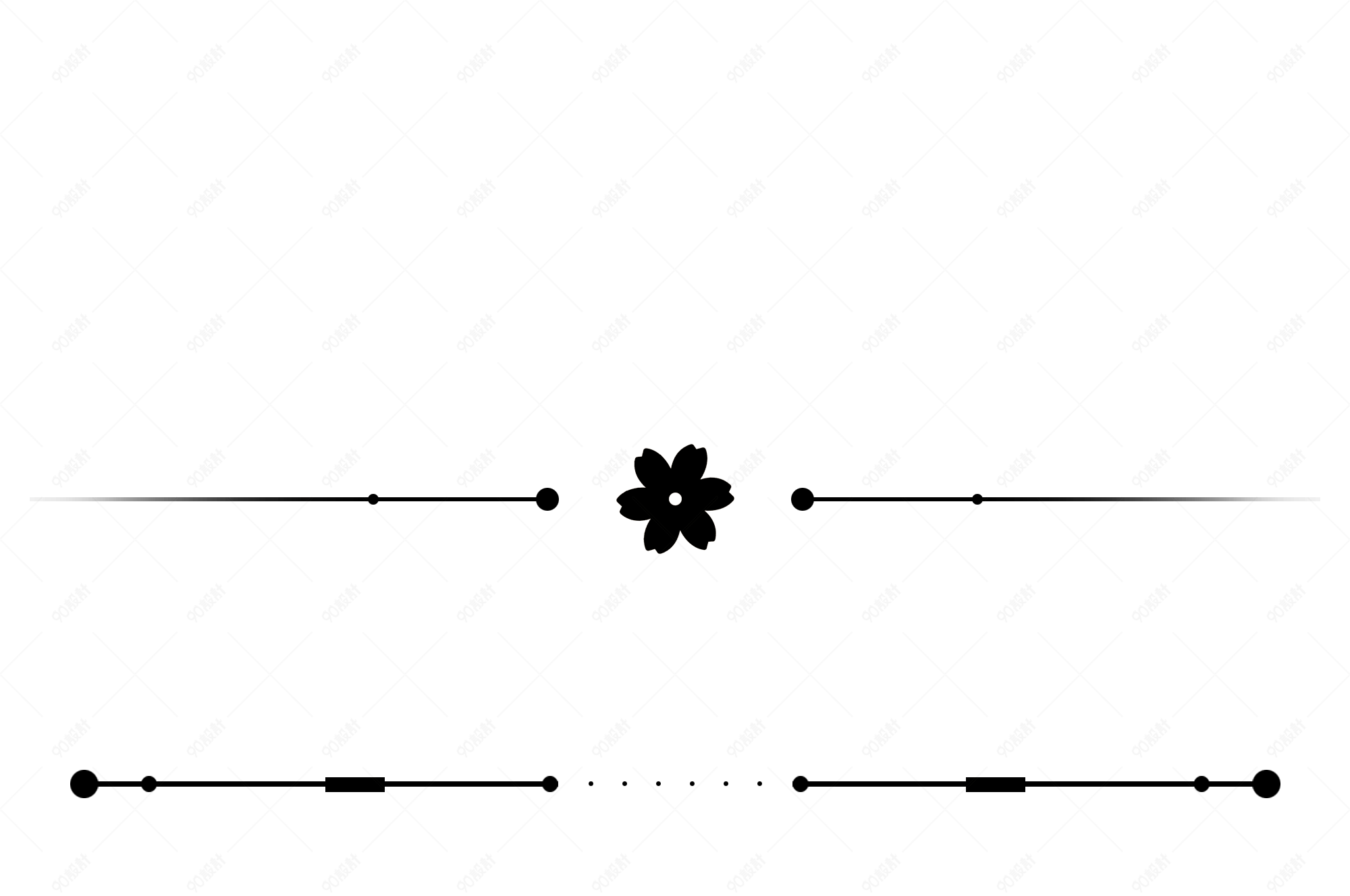 简约黑白装饰分割几何线条