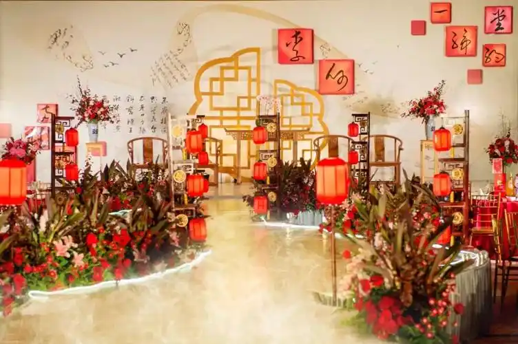 古典美的书画装饰,让婚礼有温文儒雅,优雅大方的感觉.