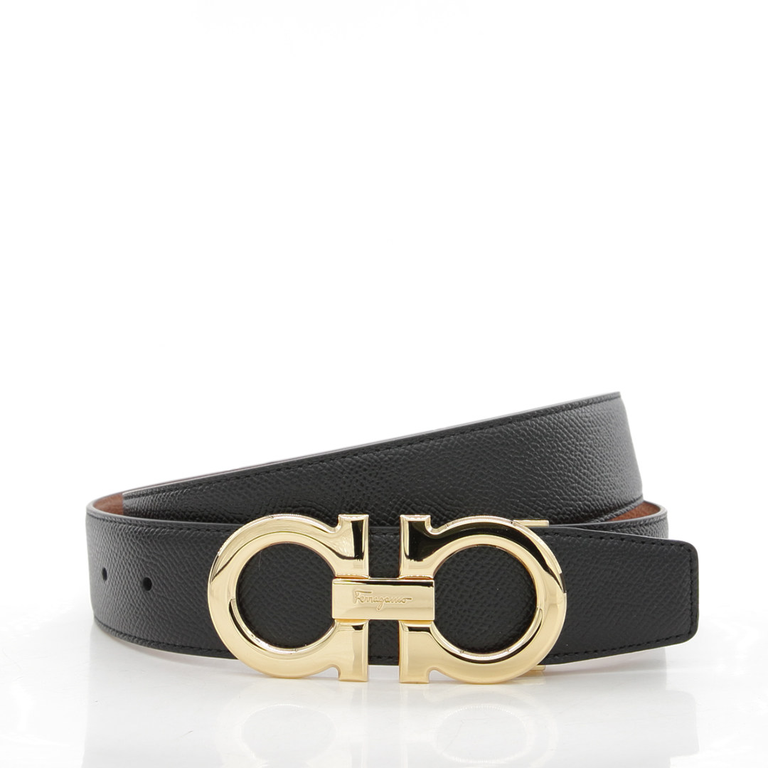 ferragamo 菲拉格慕 男士经典金马蹄扣真皮2面用时尚皮带 735899