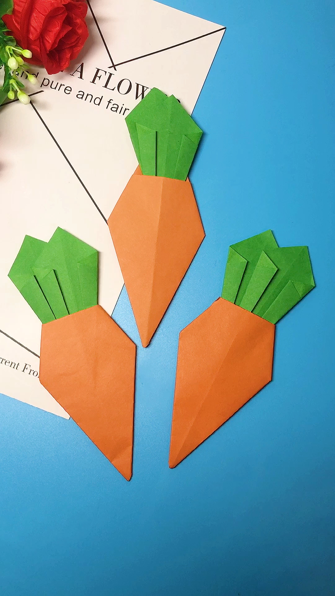 手工折纸#折纸胡萝卜