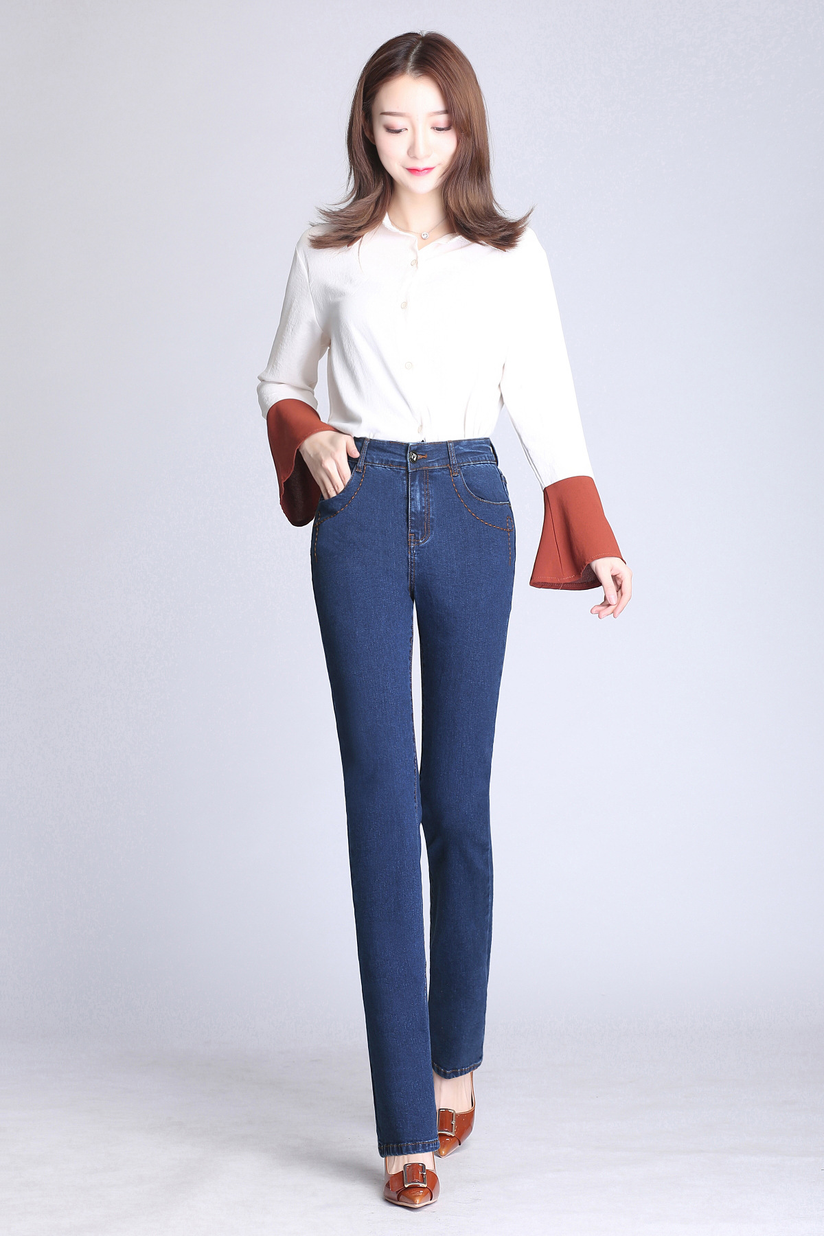 绒浅蓝,加绒深蓝上市年份/季节2021年春季流行元素水洗厚薄加厚风格韩