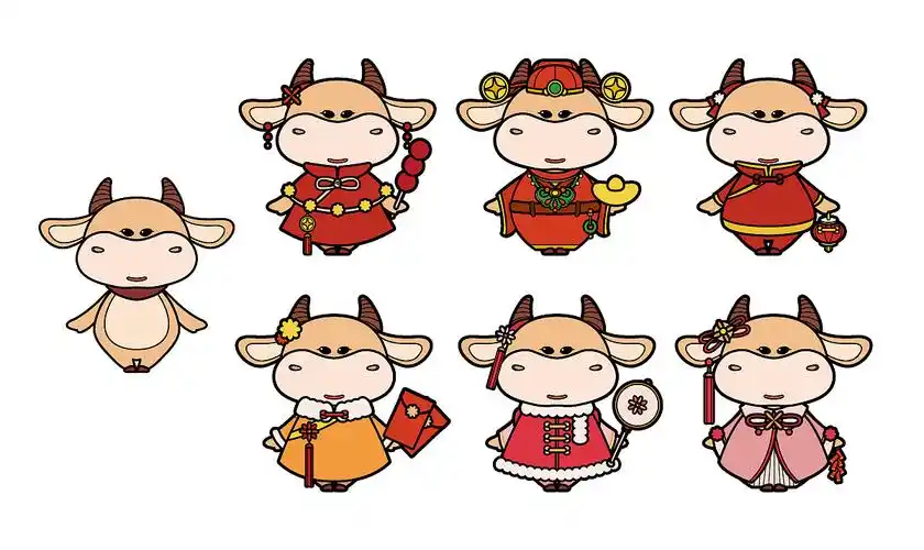 牛年ip吉祥物形象设计-好运牛