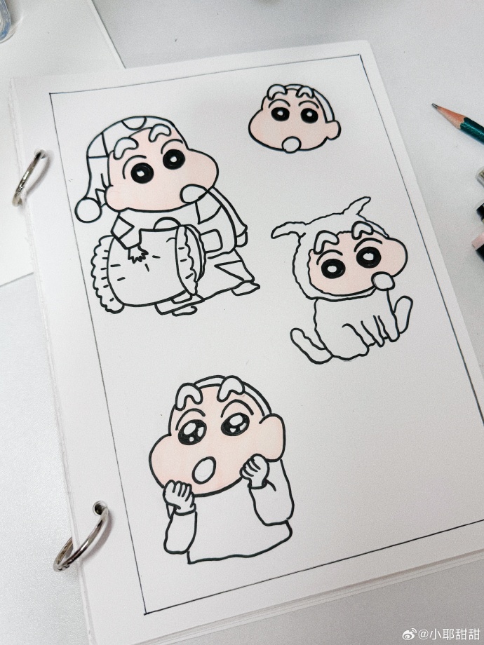 蜡笔小新##简笔画##儿童创意美术##手绘##马克笔手绘