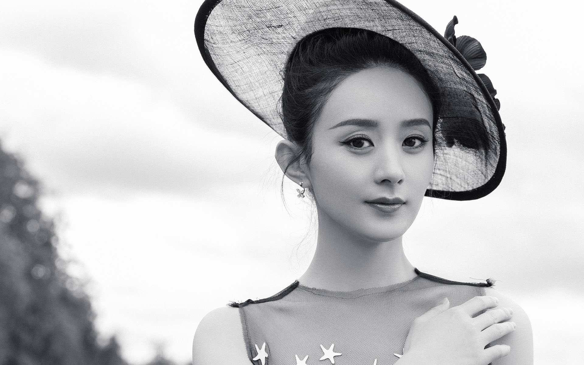 赵丽颖黑白性感高清桌面壁纸