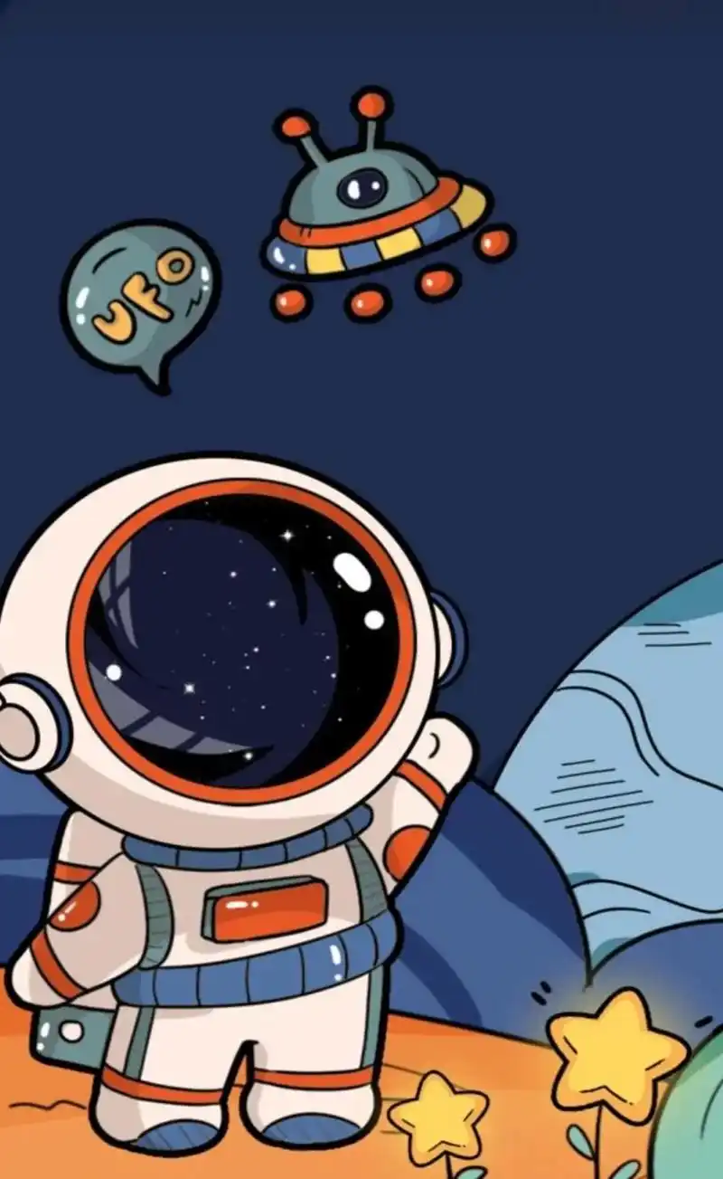 手机墙纸 #壁纸 手机壁纸卡通宇航员#好图分享 - 抖音