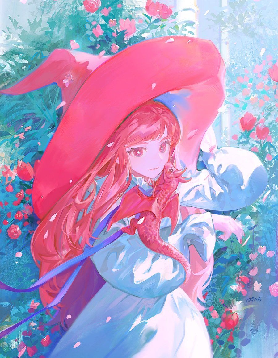 色彩绚丽又梦幻的美少女人物插画充满治愈感的画面太舒服了