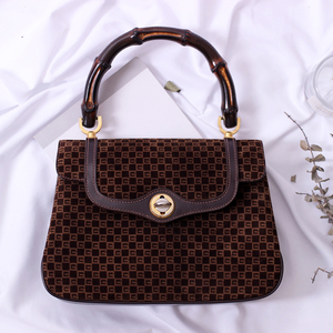 gucci 古驰老花丝绒竹节包 vintage中古古董复古时髦