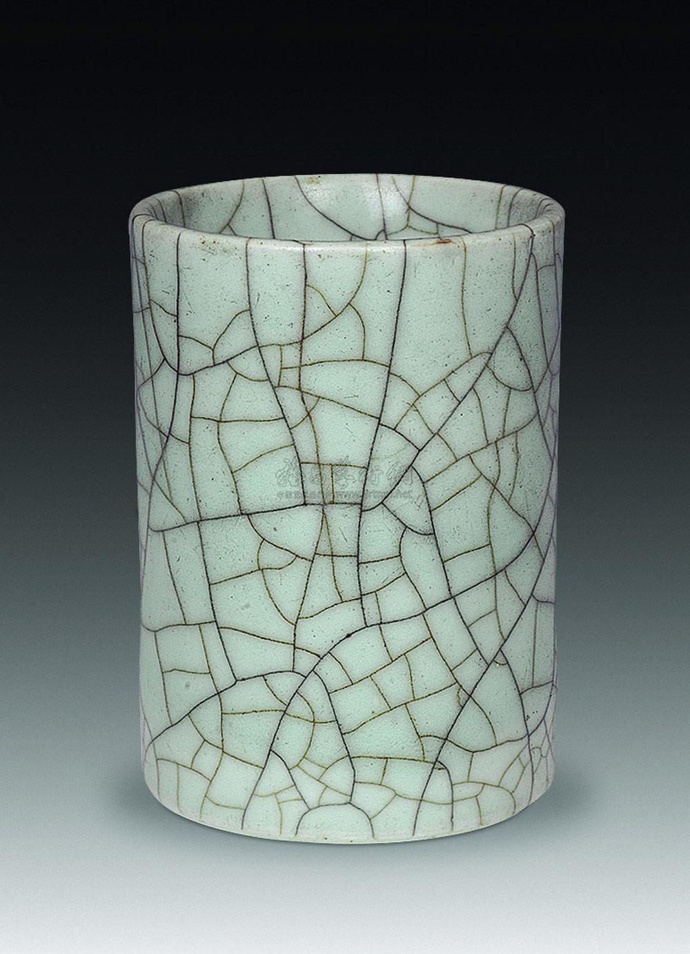 0031清雍正哥窑开片笔筒