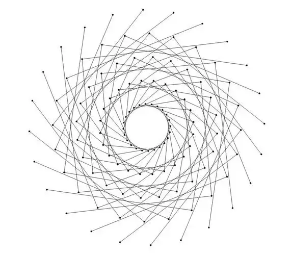 旋转的点线图形canvas特效