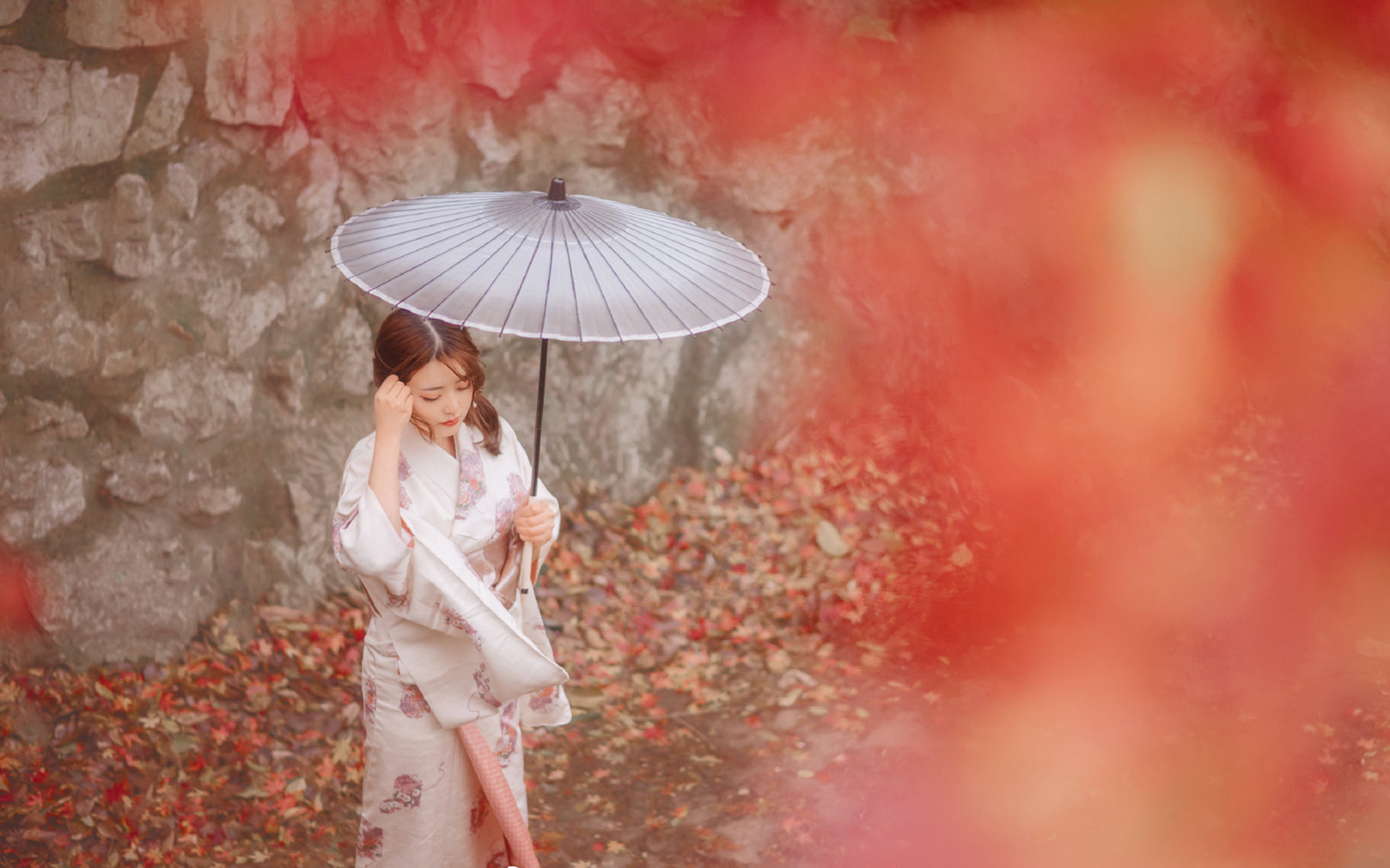 唯美和服古风美女高清桌面壁纸