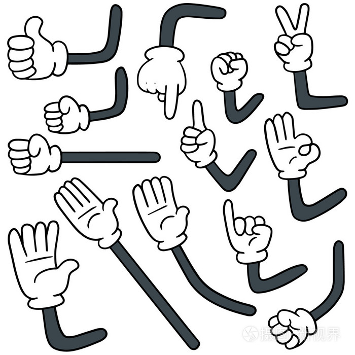 向量集的卡通手臂