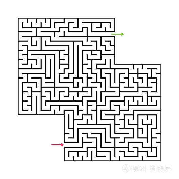 抽象的迷宫迷宫与入口和出口矢量迷宫eps10