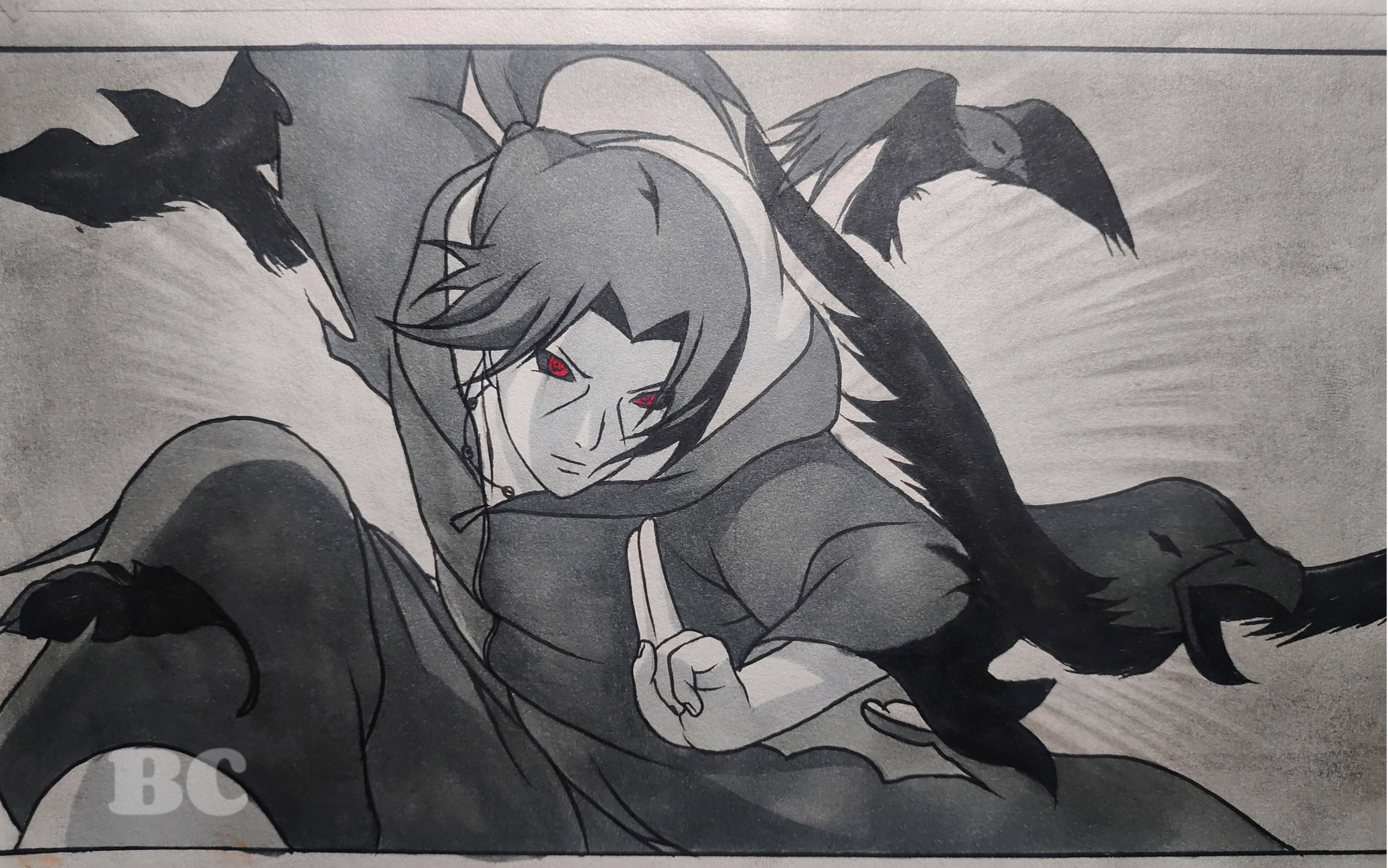 宇智波鼬绘画过程