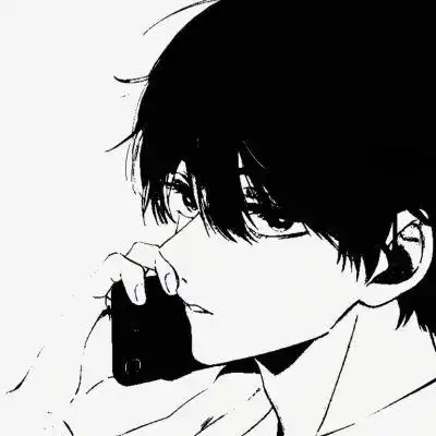 高冷伤感侧脸黑白动漫男头像图片 高级不常见的黑白日系动漫男头_男生