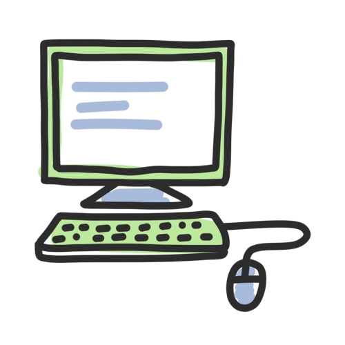 清新卡通台式电脑png图片