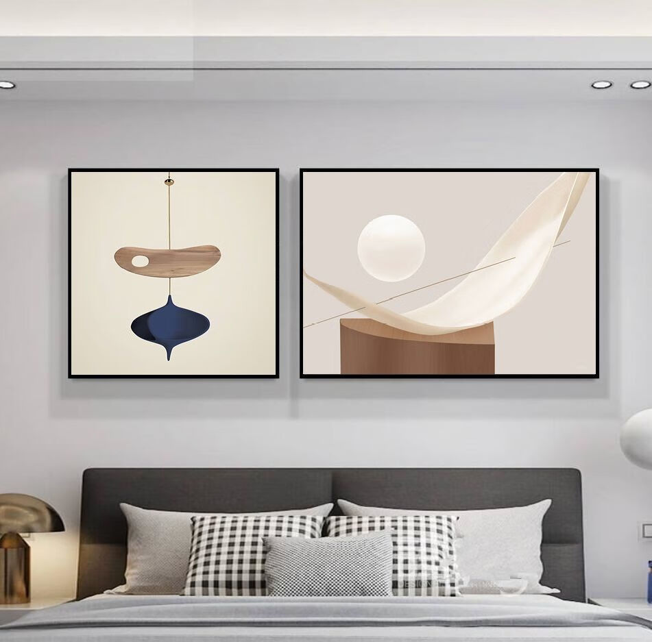 次元素卧室床头背景墙装饰画现代简约酒店宾馆房间壁画客房墙画墙面挂