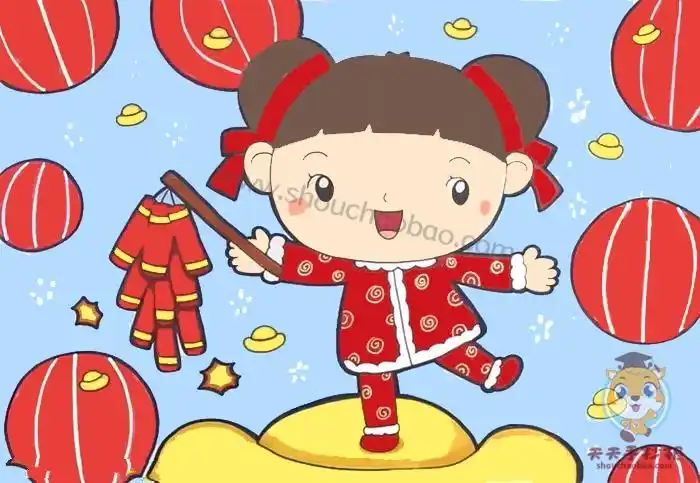 小学生过年儿童画教程,春节儿童画简单画法超容易 - 巨明艺考