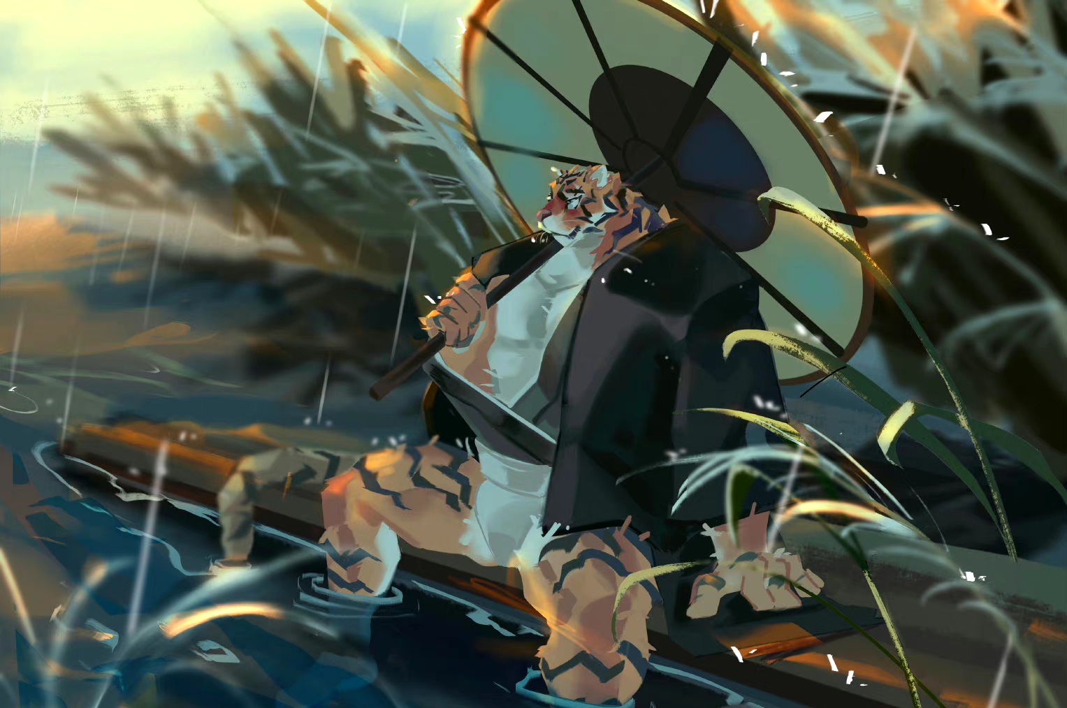 一组帅气的动物拟人插画作品,有疯狂动物城的韵味,by 迷的兔兔.