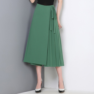 裙裤女夏薄款阔腿裤七分休闲裤大码宽松高腰大脚裤裤裙宽腿裤