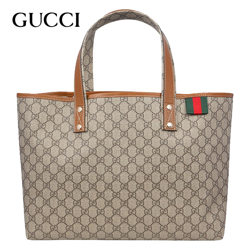 gucci古驰gucci女包女士奢侈品古奇酷奇双g印花常规款帆布手提斜跨单