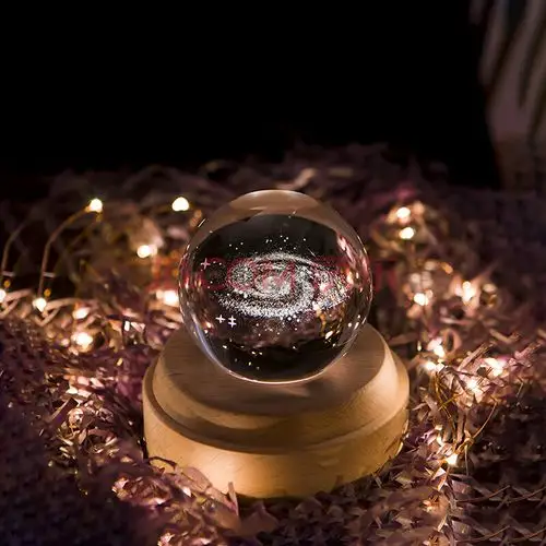 圣诞节礼物十二星座音乐盒透明水晶球八音乐盒定制投影星空网红摆件送