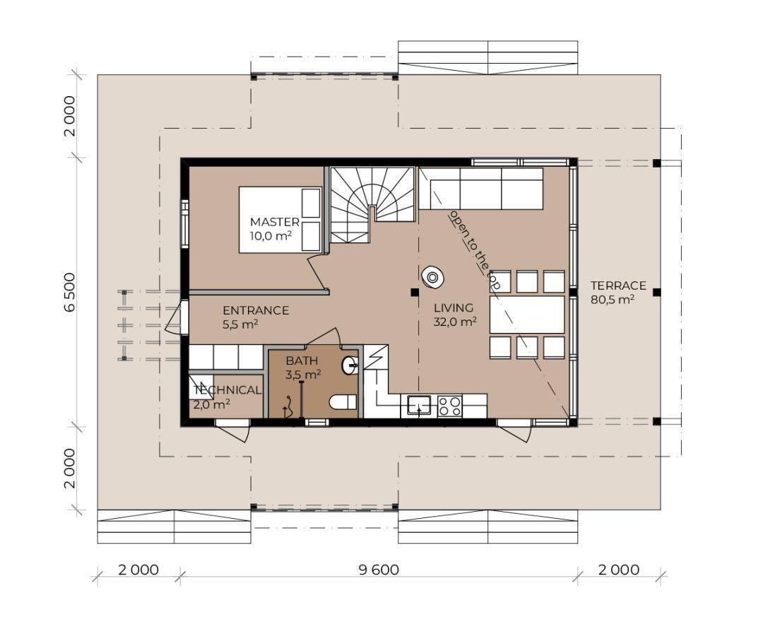 木屋户型敞亮的湖边双层小木屋