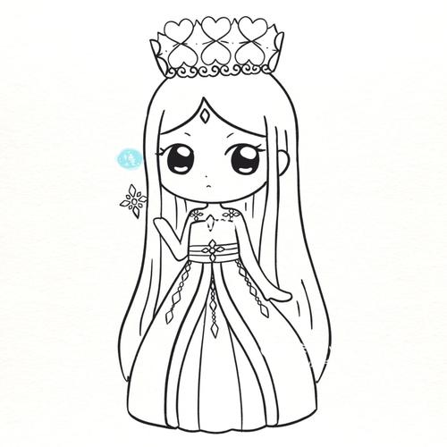 冰公主简笔画简单又漂亮怎么画 可爱儿童冰公主简笔画一步一步画法-素