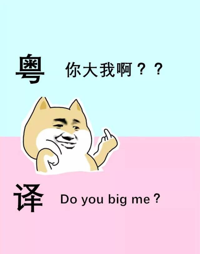 广东人发明嘅粤式英语,识粤语先睇得明!do you big me?