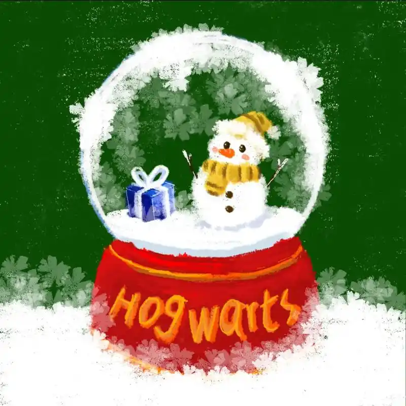 摸了一个融合四大学院颜色元素的水晶球还有狮蛇的情侣雪人壁纸