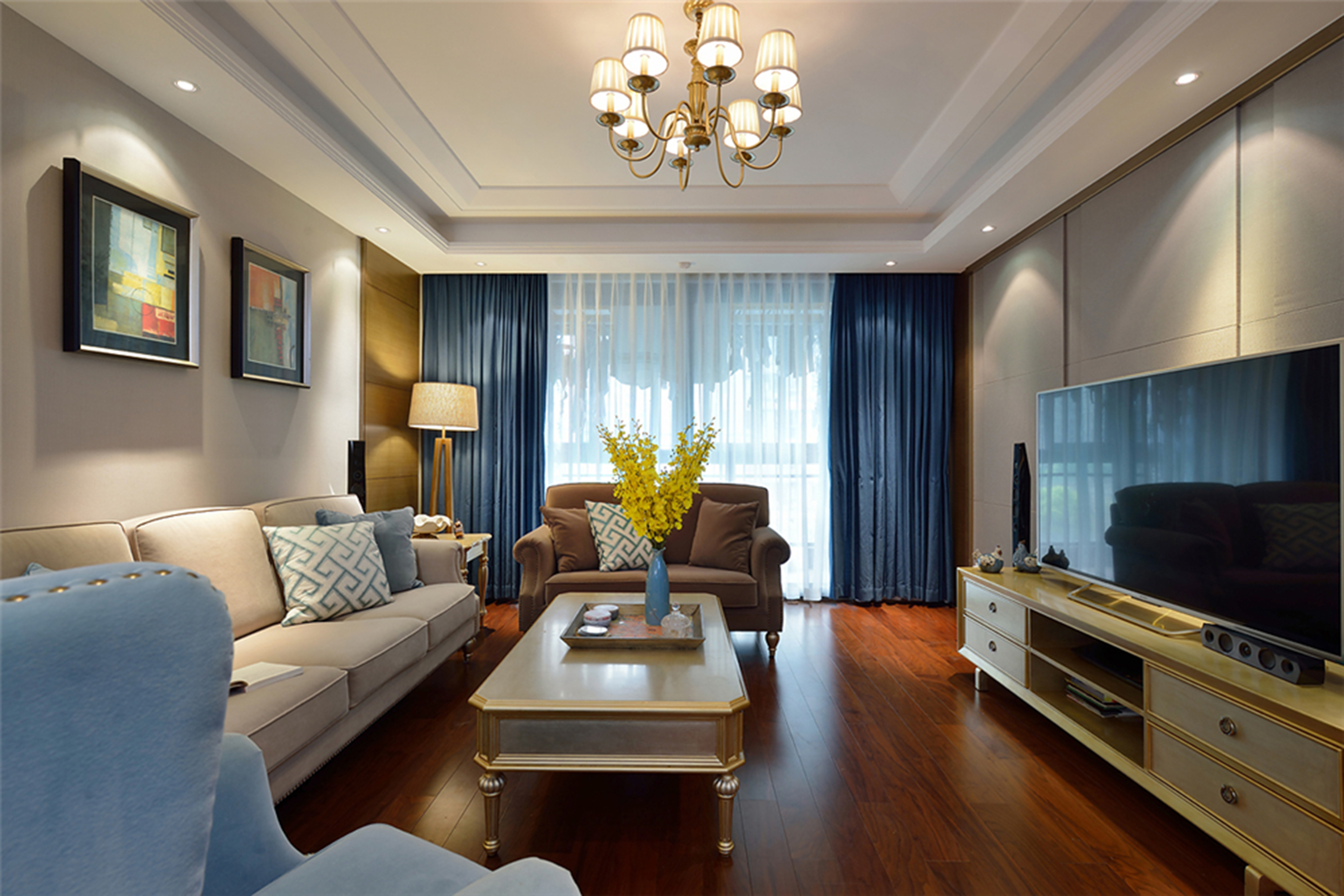 120平米两居室客厅装修效果图