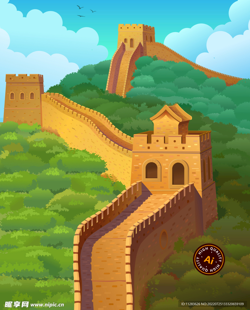 键 词:长城 万里长城 手绘长城 长城插画 卡通长城 矢量长