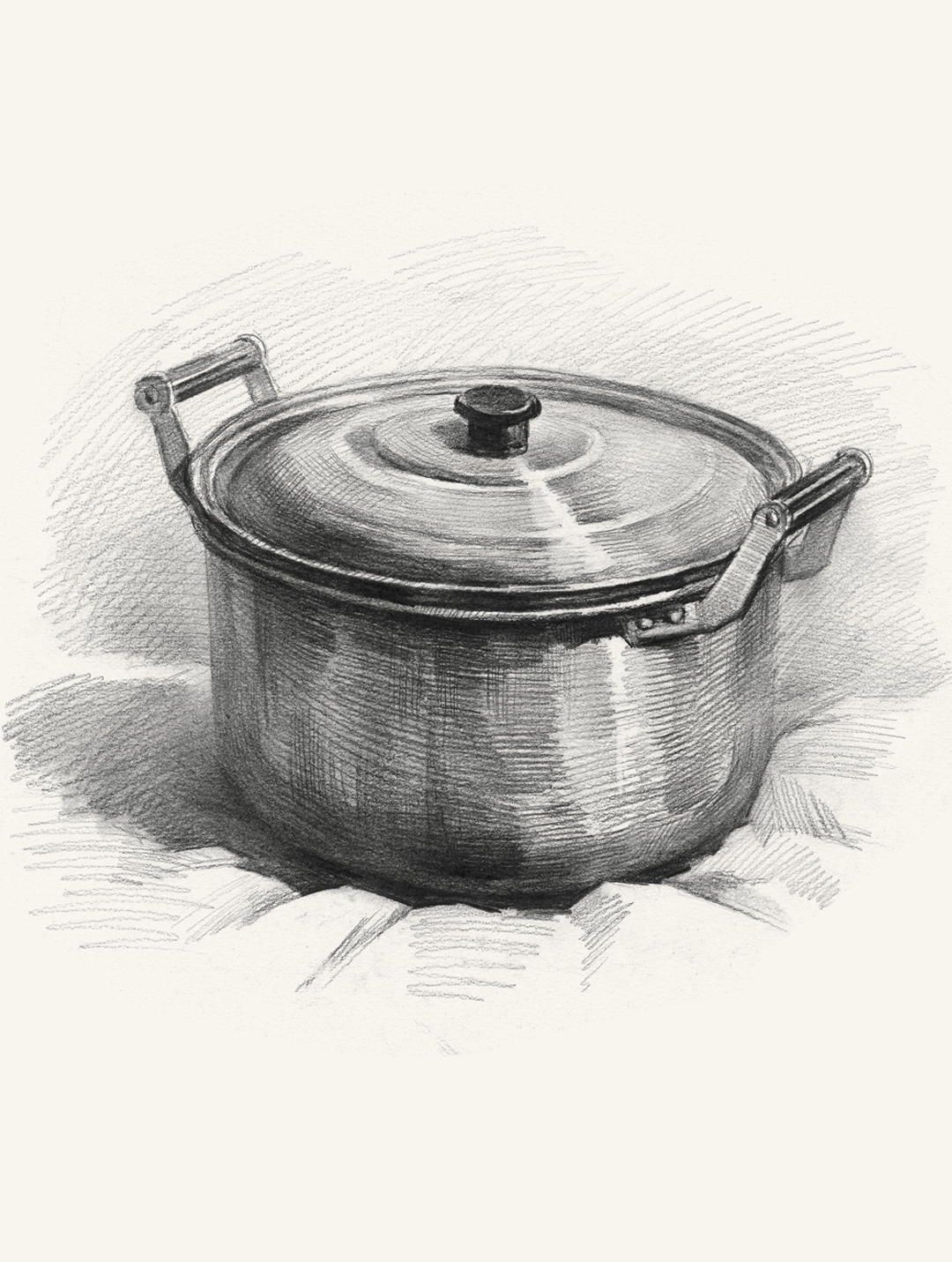 【每日分享】素描静物单个对照临本丨不锈钢类#美术生# #杭州纯画室