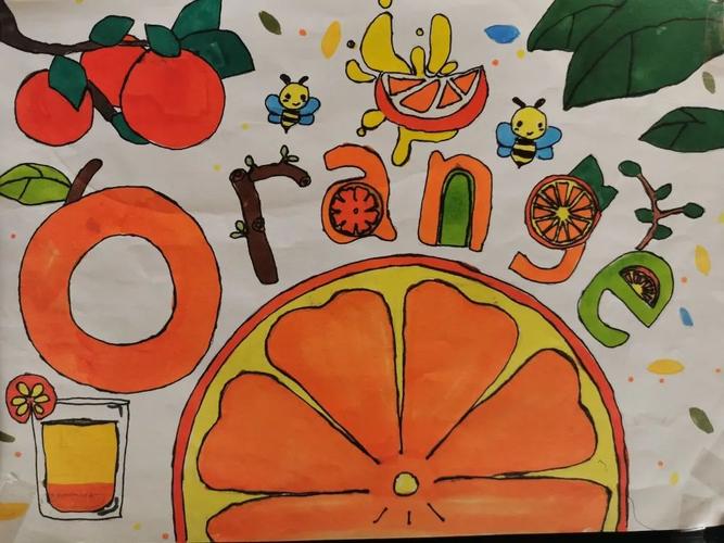 的英语单词,使用各种绘画工具与材料,在白纸上呈现了一幅幅创意满满