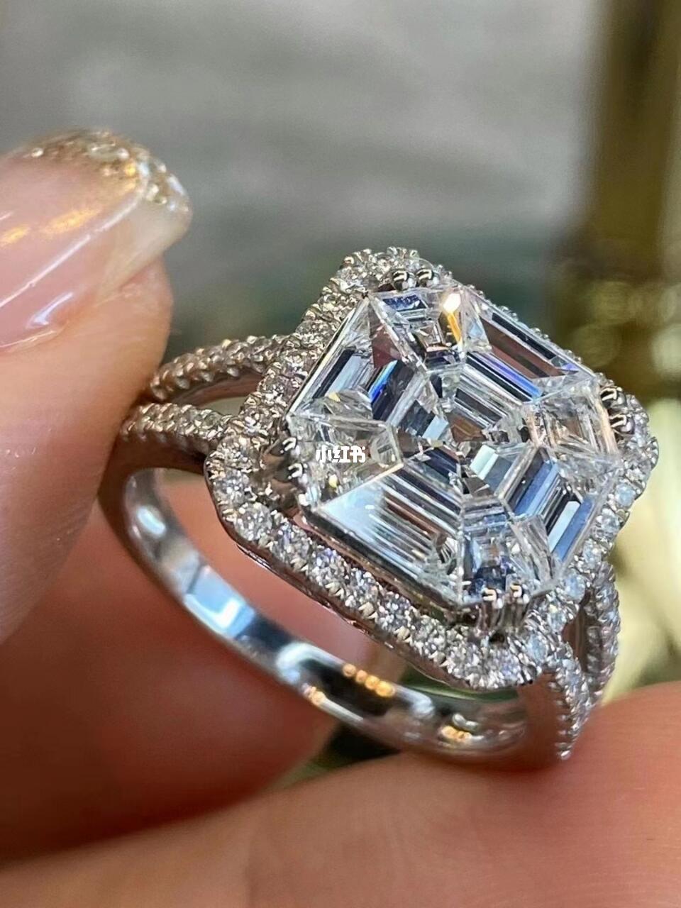 graff款大冰糖拼接钻戒指钻石2卡台